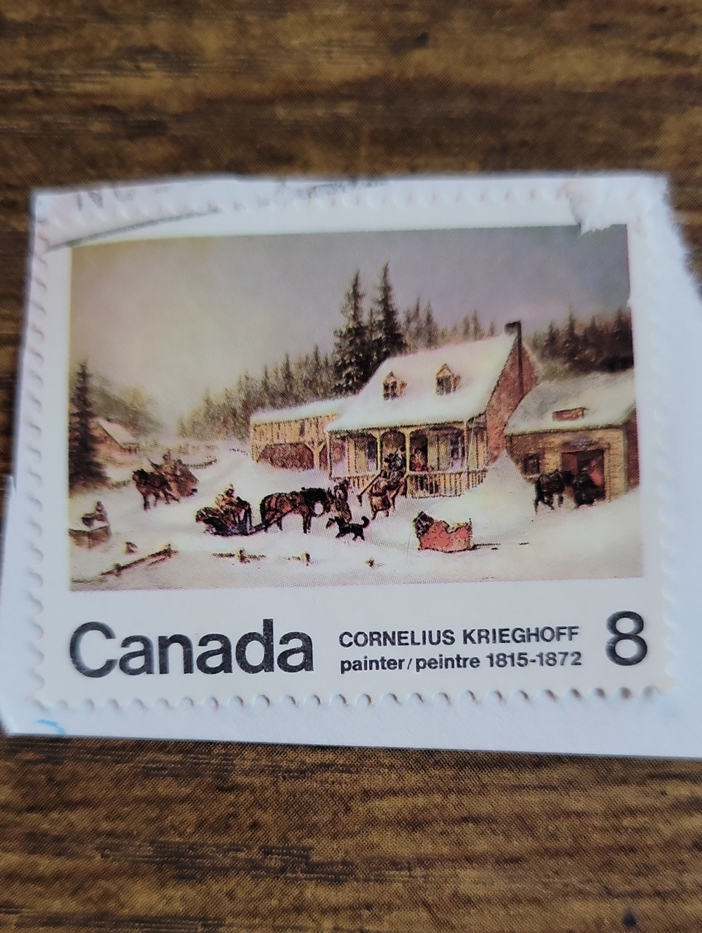 Canada Stamp Wall Art - White